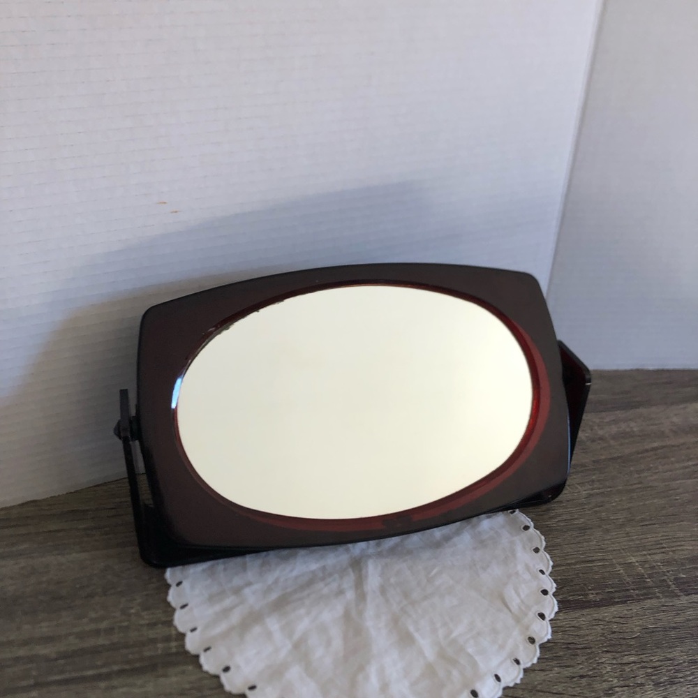 Vtg Lucite Double Sided Wall Mount Mirror